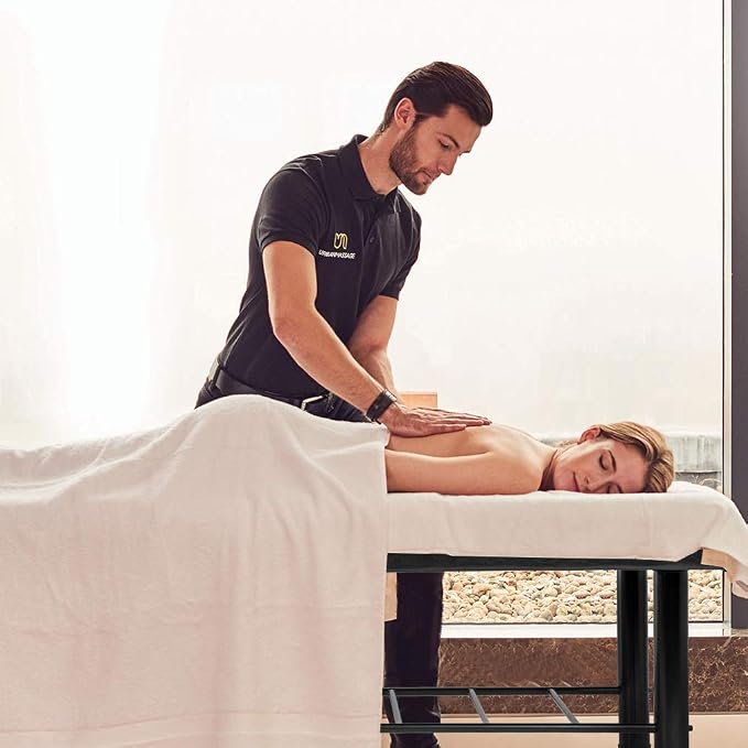 BestMassage Massage Table Stationary Massage Bed 75" Long*30" Wide Spa Bed Heavy Duty Stationary Physical Therapy Bed with 4 inch-Thick Memory Foam for Medical Recovery Professional Massage