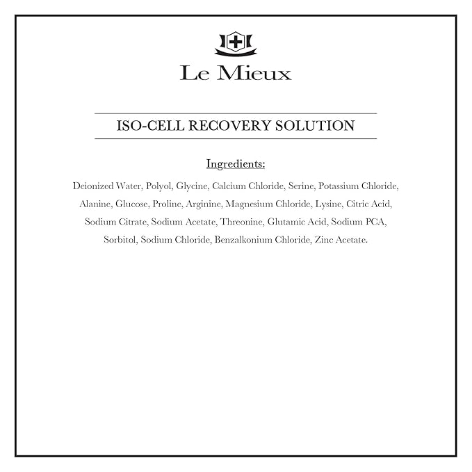 Le Mieux Iso-Cell Recovery Solution Facial Toner - Soothing Face Mist, Hydrating Amino Acid & Mineral Spray to Help Calm Post-Treatment Skin, No Parabens or Sulfates (6 oz / 180 ml)