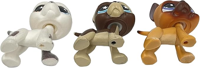 3pcs/Set Custom Flocked Pet Shop Toys Short Hair Cat Kitten Collie Great Dane Cocker Spaniel Dachshund Puppy Dog OOAK Compatible with LPS (#577 and 817 and 244)