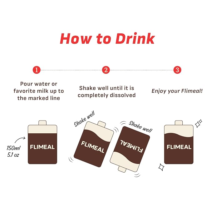 Flimeal Chocolate Protein Shake, With Crunchy Protein Balls, Protein Smoothie Powder - 22g Protein, Low Sugar, Keto-Friendly Meal Replacement Shake, 1.59oz, 7packs, 7 Servings (7 Packs X 1.59 oz)