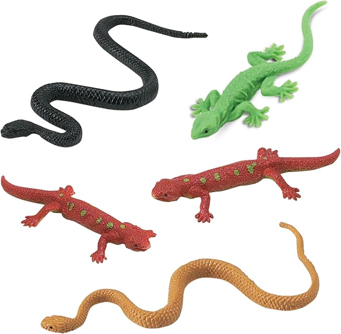 Safari Ltd. Reptiles TOOB - 16 Hand-Painted Mini Figurines Including Snakes, Lizards, Iguanas, and Chameleons - Educational Toy Figures For Boys, Girls & Kids Ages 3+