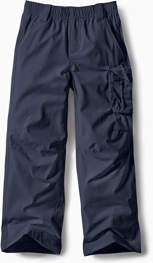 CQR Kids Boy’s Hiking Cargo Pants, Water Resistant UPF 50+ Quick Dry Youth Casual Outdoor Climbing Camping Trousers