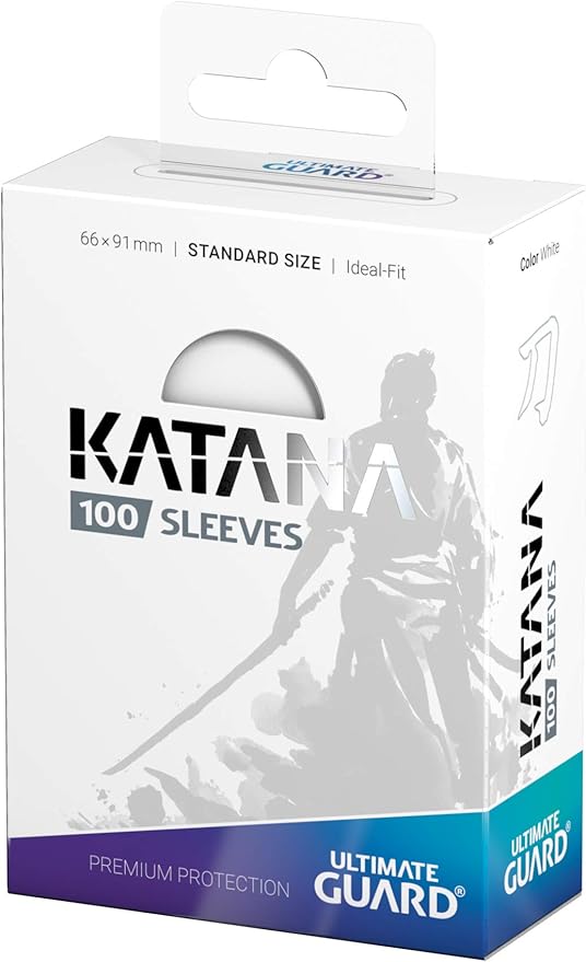 Ultimate Guard Katana Card Sleeves: 100 Standard Size TCG Sleeves, 66 x 91mm, White Back, Tournament Quality, No PVC & Acid-Free, High Clarity