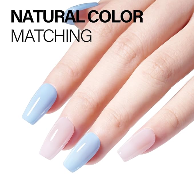 AILLSA Light Blue Nail Dipping Powder 1 Oz | Dip Powders Colors for DIY Manicure Salon at Home Easy to Use Nail Powder for Valentine's Day Gift