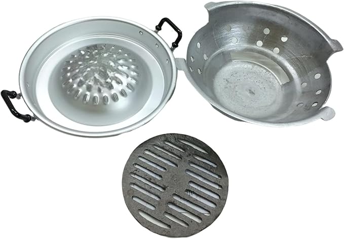 1Set(Pan+Stove) Mookata Thai Korean Bbq Smoke Steak Grill Charcoal Aluminium 14"