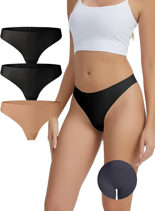 Seamless Camel Toe Thongs for Women Invisible Thong Panty Liners No Show Camel toe G-Strings Workout Underwear