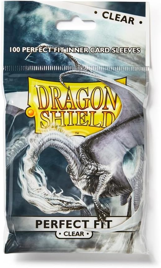 Dragon Shield Bundle: 5 Packs of Clear Perfect Fit Standard Size Sleeves - 500 Sleeves Total