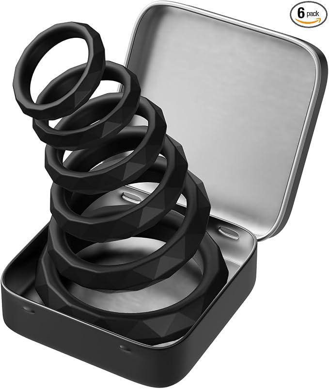 Sex Toys Penis Ring Silicone Cock Rings for Men Erection Sex, 6 Sizes Cockring Erectile Dysfunction Rings Cock Sexual Stimulation Device Couples Sex Toys Stretchy Cock and Ball Ring Anillos para Pene