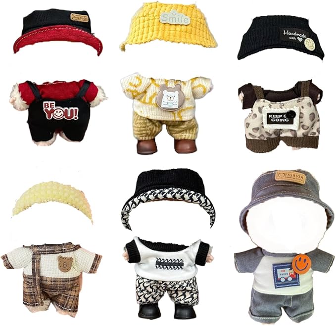 Clothes for 17 cm Doll - 6 Set Clothes for 6.7 inch Dolls, Premium Stylish Outfit with Accessories for Play & Display (No Doll(SET2)