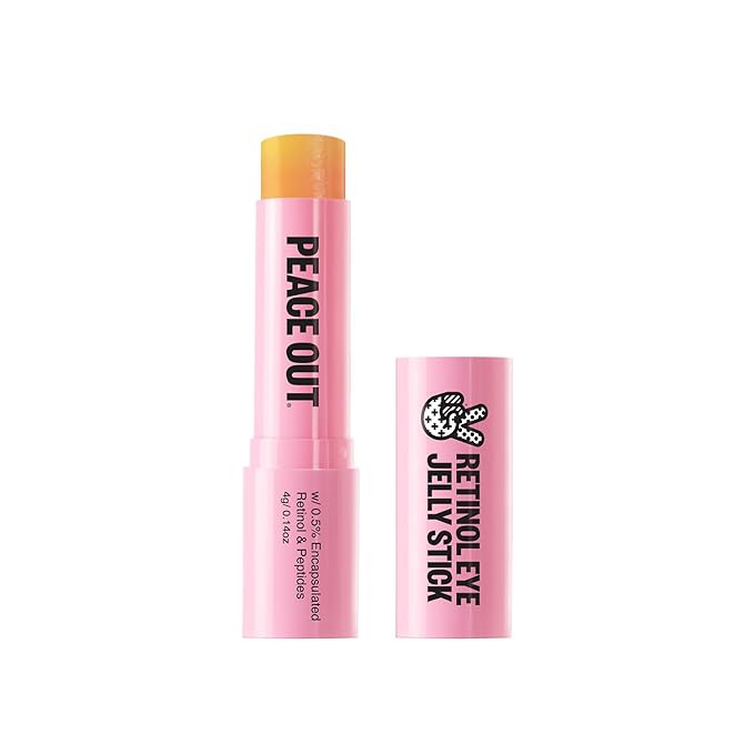 PEACE OUT Retinol Eye Jelly Stick, Hydrating Under Eye Treatment for Fine Lines & Wrinkles, with Encapsulated Retinol, Peptides & Squalane, Non-Irritating Formula (0.14 oz)