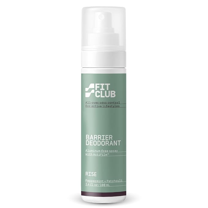 Aluminum-Free Deodorant Spray for Active Men + Women - Long-Lasting Natural Deodorant for Workouts, Running, Yoga, Sports - Rise (Peppermint + Patchouli) 1-Pack