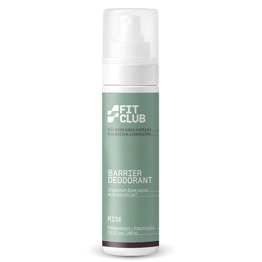 Aluminum-Free Deodorant Spray for Active Men + Women - Long-Lasting Natural Deodorant for Workouts, Running, Yoga, Sports - Rise (Peppermint + Patchouli) 1-Pack