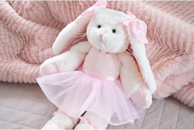 Bearington Collection Ballerina Stuffed Animal - Ballet Doll - Dance Recital Gifts for Girls - Bunny Lilly - 15"