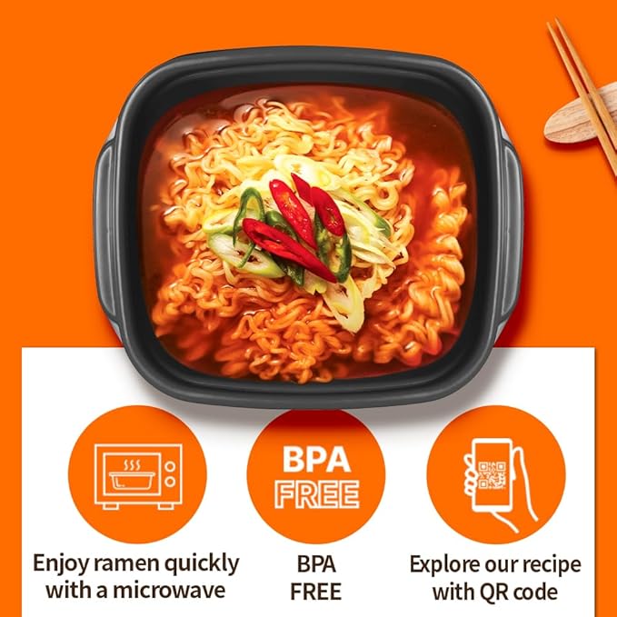 Seoul Ramen Hybrid Cooker | Microwave Ramen in 6 Minutes | Perfect for Korea Ramen, Small Kitchen, or Office | Dishwasher-Safe, Microwaveable, BPA-Free (6 Pack) (Mix)