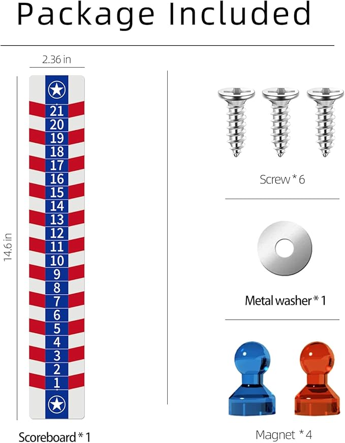 1 PC Cornhole Scoreboards, Magnetic Decal with Score Keepers for Corn Hole Boards, Scoreboard for Cornhole Game Easy to Install Keep Track of The Score