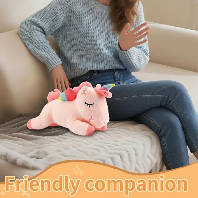 Sleeping Unicorn Stuffed Animal, 12 Inches Unicorn Plush Toys for Girls Women Girlfriend, Pink Soft Plush Hugging Pillow, Cute Lovely Stuffed Animal Cuddle Toy Gifts for Valentine Christmas Birthday