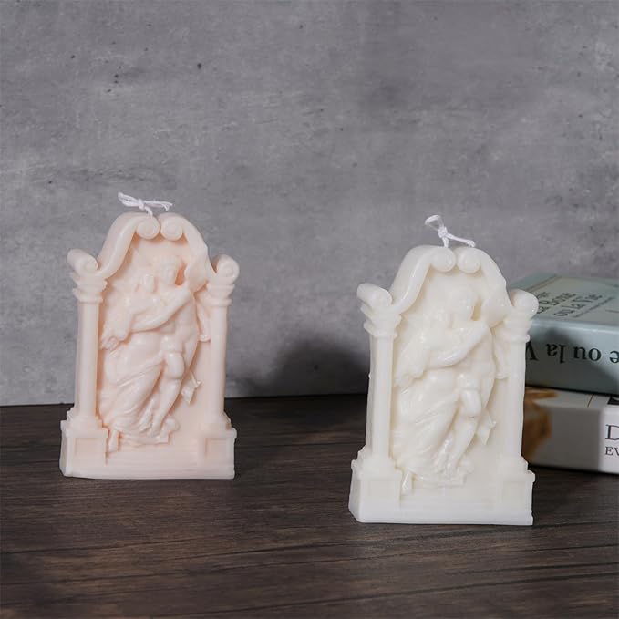 Hugging Angel Shaped Scented Candle,125G Aesthetic Handmade Soy Wax Aroma Decorative Art Candle for Table Photo Prop Valentine's Day Wedding Birthday,Prefect Gift for Meditation Stress (White)