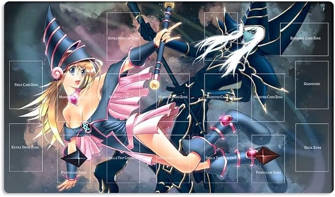 New Mlikemat Playmat Dark Magician Girl TCG CCG OCG Trading Card Game Mat with Zones + Free Bag (ZD014-27-A)