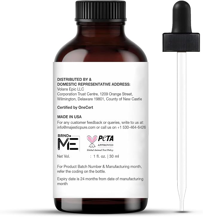 Majestic Pure Organic Rosemary Essential Oil - 100% Pure & Premium Oil for Hair Growth, Skin, Face, Aromatherapy & Diffuser - 1 fl oz | Perfect Oil for Hair Growth