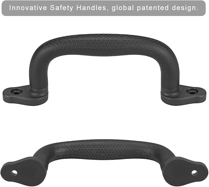 Dolibest Set of 8 Safety Playground Handles, Swing Set Kids Safety Hand Grips for Playset, Climbing Frame, Play House, Climbing Frame, Play House Handles (Black)