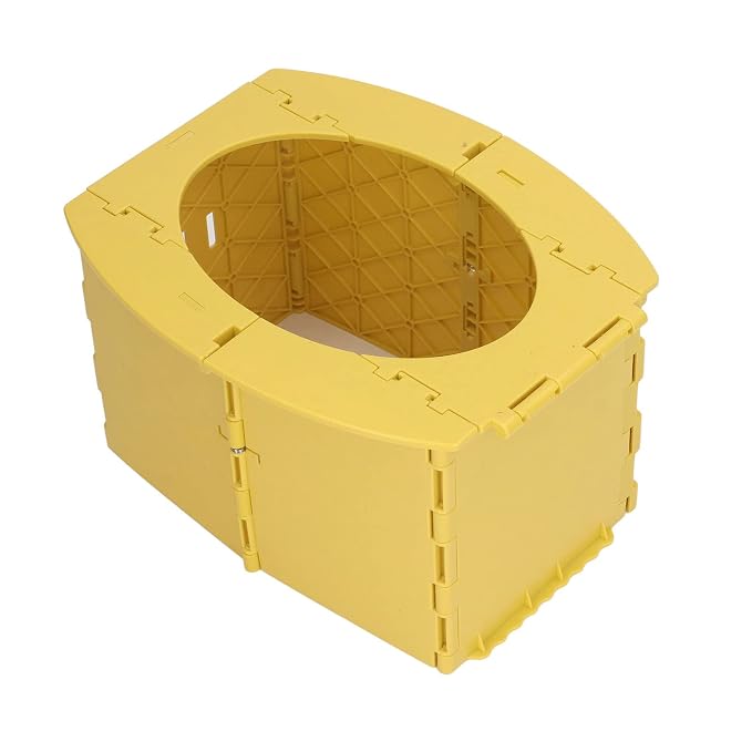 Toddler Potty, Foldable Portable Potty with PP Material, Lightweight Travel with Cleaning Bag and Storage Bag, Quick Setup Baby Toilet for Camping Car Trips Toddlers (Yellow)