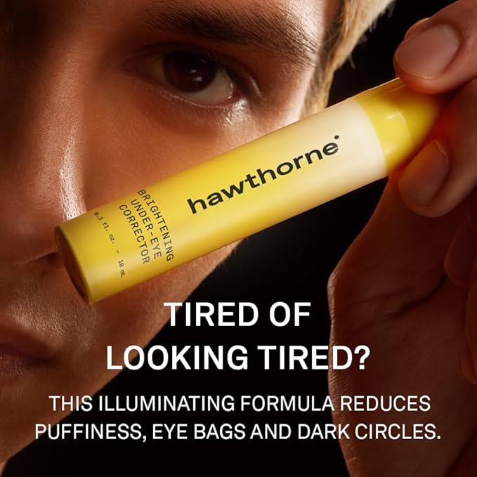 Hawthorne Men’s Brightening Eye Cream for Dark Circles. Under Eye Treatment for Men. Reduce Puffiness, Eye Bags, and Wrinkles with Natural Caffeine, Cucumber, Peptides, and Vitamin C. 0.3 Ounce