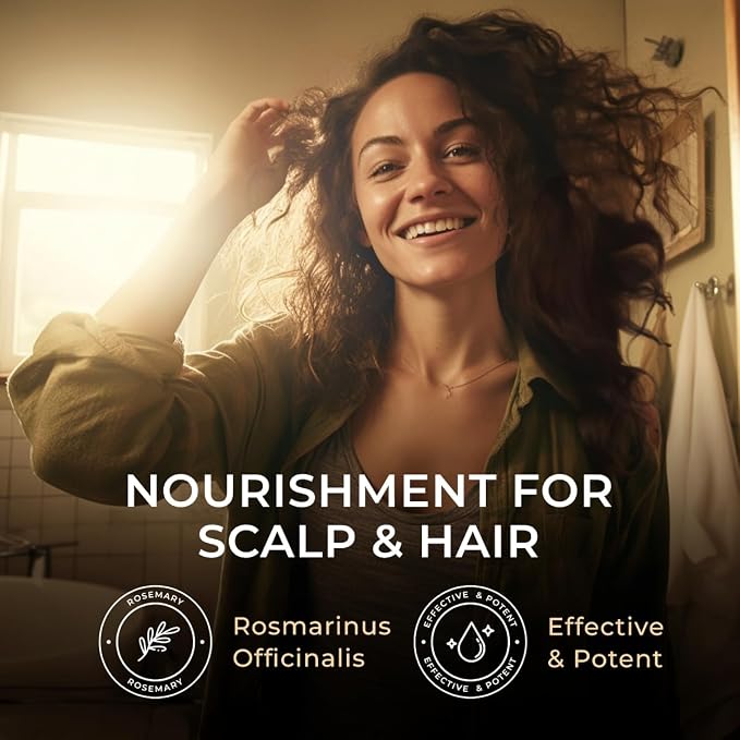 Rosemary Essential Oil 4 Fl Oz for Hair Care Aromatherapy Diffuser and DIY | Leaf extracted formula, suitable for frizzy hair, scalp, skin and nails, for relaxing massage, DIY candle scent making