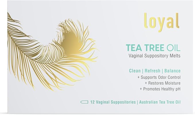 Loyal Tea Tree Oil Vaginal Suppository Melts - Supports Odor Control - Soothes Discomfort - Promotes Healthy Intimate Balance - Hydrates Flora (12 Count)