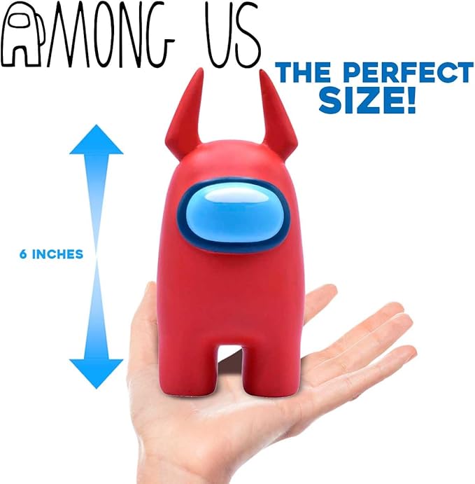 Among Us Mega SquishMe – Official Red Devil Squishy Toy – Large 7″ Stress Relief & Collectible Character