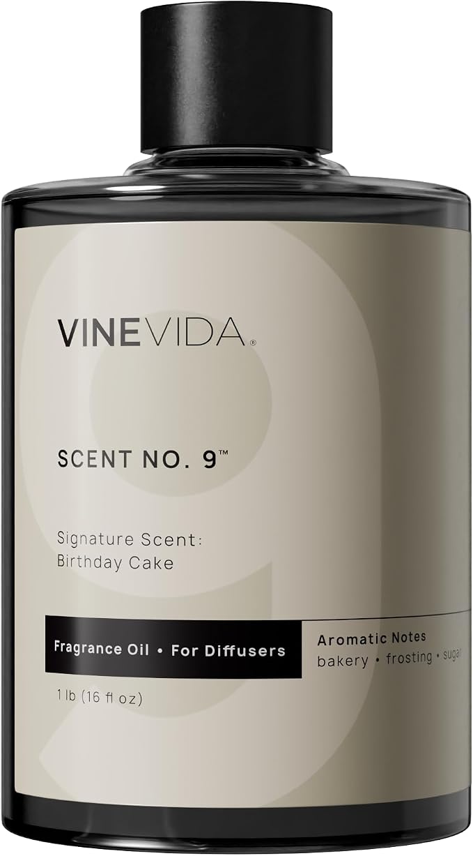 VINEVIDA [16 Fl Oz] Birthday Cake Fragrance Oil for Cold Air Diffusers, Essential Oils for Diffuser Oil Refill & Air Freshener Room Spray