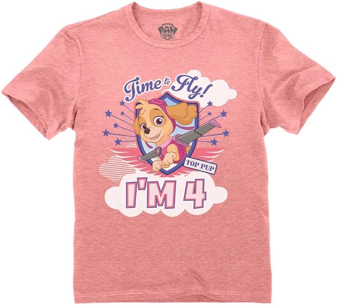 Skye Paw Patrol 4th Birthday Girl Shirt for 4 Year Old Girls - Pup-Themed Party Toddler T-Shirt