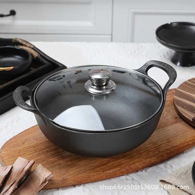 11 inch Cast Iron Wok with Handles, Grilling Wok, Use in the Oven, on the Stove, or on the Grill (11 inch)