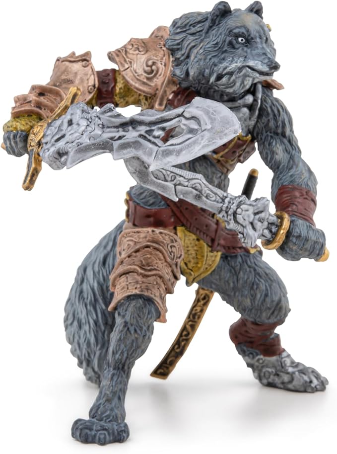 Papo - Mutant Wolf Figurine - Hand-Painted Dark Fantasy Creature for Kids Age 3+ - 11.2 x 7.8 x 9.5 cm - Durable Monster Figure - Medieval Fantasy Collection - 36029