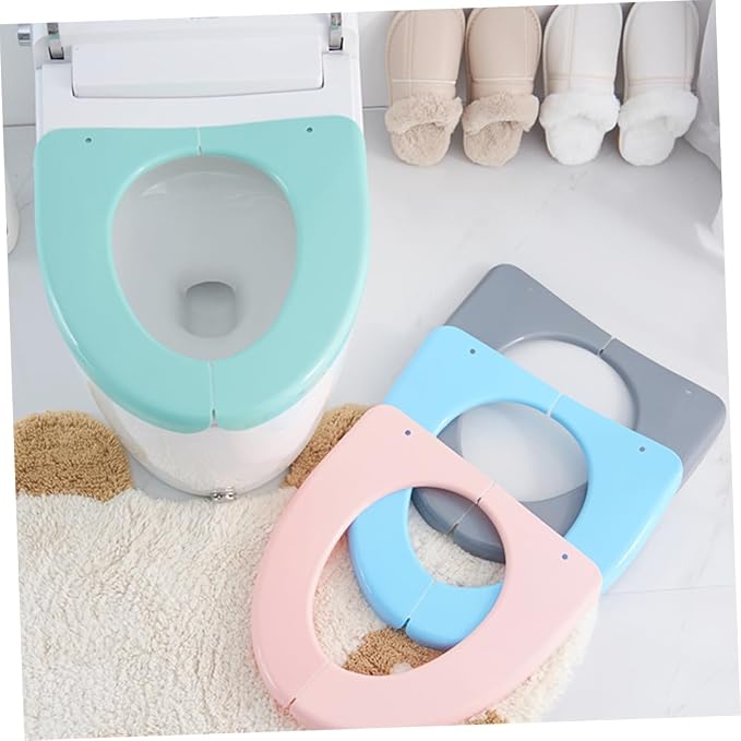 NOLITOY 1pc Folding Potty Seat Cover Lightweight Portable Toilet Training Cushion for Home and Standard Toilets Made of Safe Plastic Nordic Green