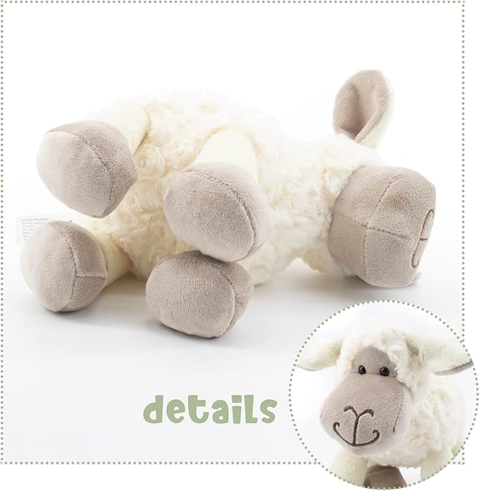 6.5" White/Cream Sheep Stuffed Animals for Boys and Girls,Soft and Adorable Lamb Plush Toys for Newborn Babies,Great Gifts
