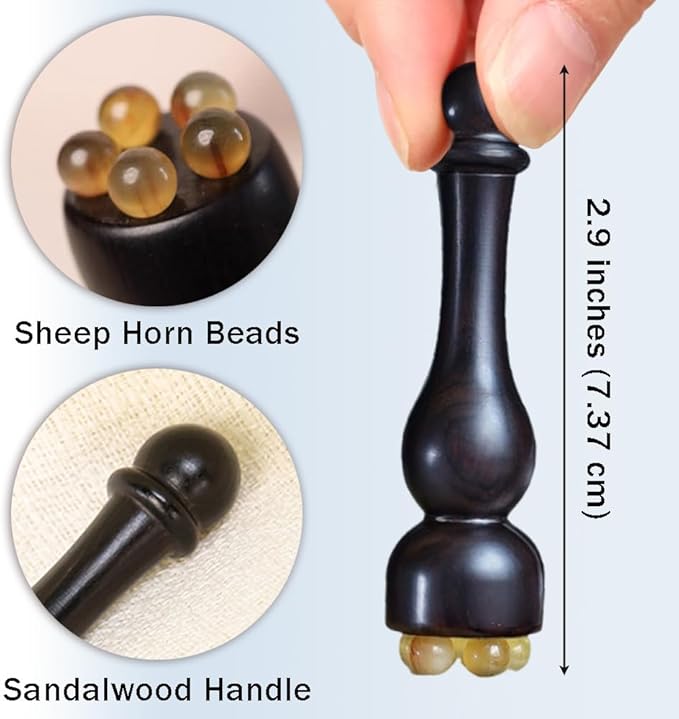 OULIGET Eye Cream Massage Sticks,Sandalwood Eye Face Roller Massager,Eyes Fatigue Relief Massage Stick for Reducing Puffiness Bags Muscle Ache, 2.9 Inches