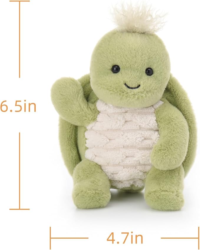 Apricot Lamb Clever Turtle Manman Stuffed Animals for Kids, Soft Cute Plush Toys for Baby Girl and Boy, 6.5 Inches