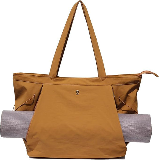 ESVAN Yoga Tote Bag for Women Shoulder Bags Drawstring for Office Workout Travel Carryall Pilates Gym and Beach