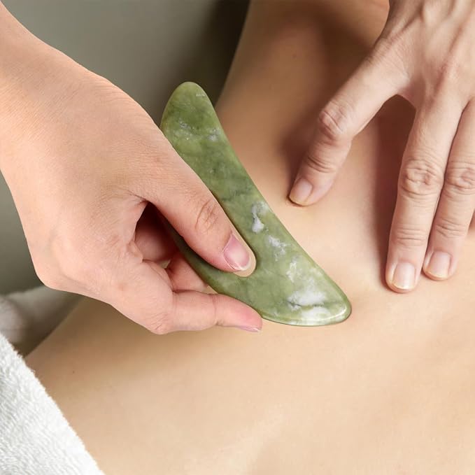 Beaupretty Gua Sha Tool for Face and Neck Handheld Scraping Massage Tool for Facial Massage Eyes Jaw Line Muscle Relief Polished Manual Massager 4.33 Inch Portable Board