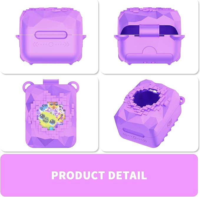 Soft Silicone Case for Bitzee Magicals Interactive Toy Digital Pet, Shockproof and Protective Carrying Case for Bitzee Magicals Virtual Electronic Pets with Lanyard (Light Purple)