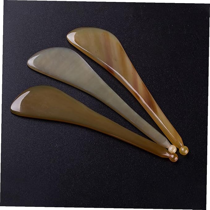 Beaupretty 3pcs Horn Face Scraping Board for Eye Massage Ergonomic Gua Tool Smooth Convenient Massage Prop for Facial Care and Relaxation