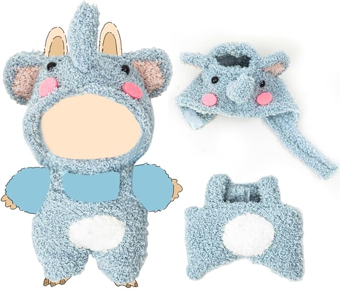 Clothes for 17cm Dolls(NO Doll) Outfit with Accessories Suit Cute Stylish Dress Up Set Elephant