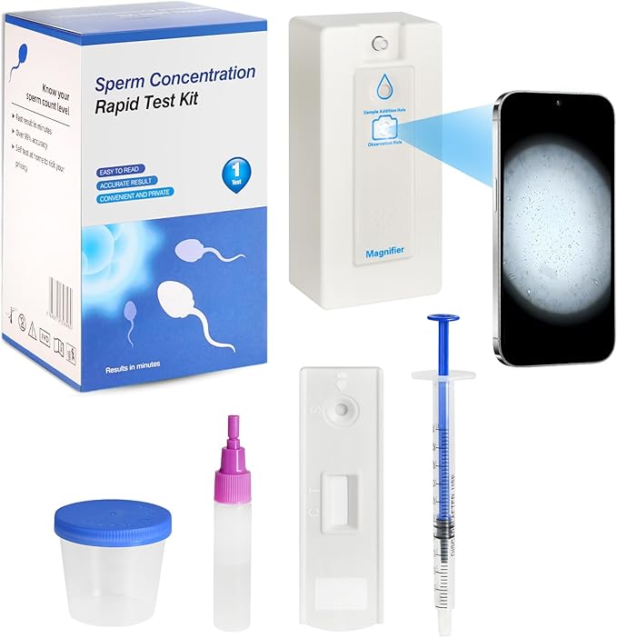 Sperm Microscope & At-Home Semen Analysis Fertility Test – 2-in-1 Fertility Check for Men | Single-Use Male Wellness Device for Conception Readiness & Reproductive Health Awareness