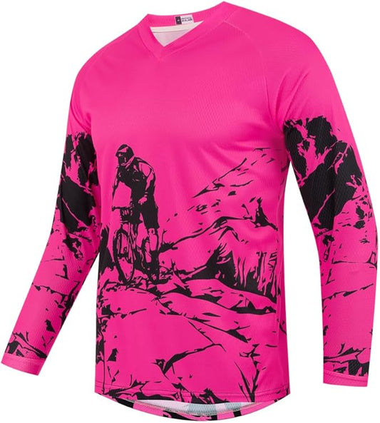 Youth Dirt Bike Jersey, Kids Mountain Bicycle Shirt Long Sleeve Powersports Children Downhill Jerseys for Big Kids