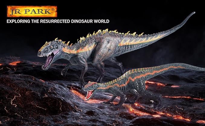 Large Realistic Tyrannosaurus Rex Toy, 15.7 inch and 11 inch T-REX Dinosaur Colletion, Kids' Play Dinosaur & Prehistoric Creature Figures with Moveable Jaw, Red, Ages 8+