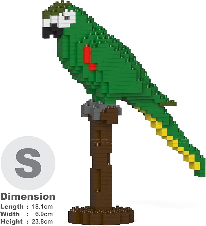 JEKCA Hahn's Macaw 01S | Parrot Plastic Building Blocks | Age 14+