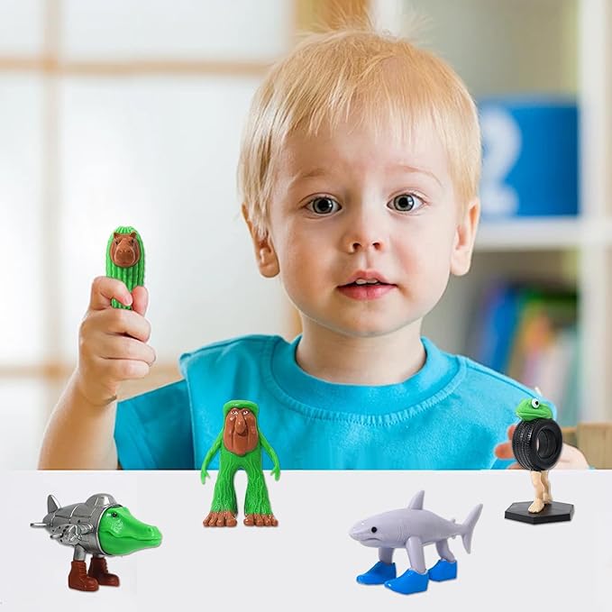 8Pcs Italian Brainrot Action Figures Tralalero Travala Toy Set With Tralalero Travala,Tung Tung Tung Sahur, Brr Brr Patapim & More - Brainrot Toys Collectible Animal Figures for Display or Gifting