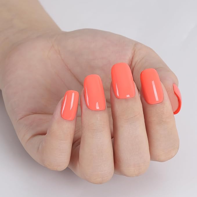Coral Orange Gel Nail Polish,0.51 Fl Oz Soak Off UV Lamp Bright Coral Orange Gel Polish for DIY Nail Art Starter or Manicure Salon,Summer Fall Colors Gel Polish Kit GP0107
