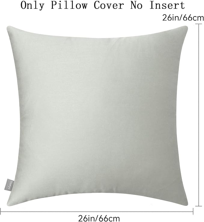 Thmyo 4-Pack 100% Cotton Comfortable Solid Decorative Throw Pillow Case Square Cushion Cover Pillowcase Sublimation Blank Pillow Covers DIY Throw Pillowcase for Sofa Bedroom(26x26 inch/ 66x66cm,Grey)