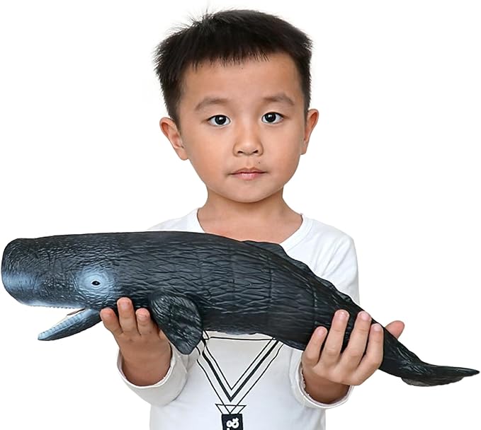 Simulated Ocean Big Animal, One pc 15Inch Soft Filled Rubber Sea Educational Toys (Sperm Whale)